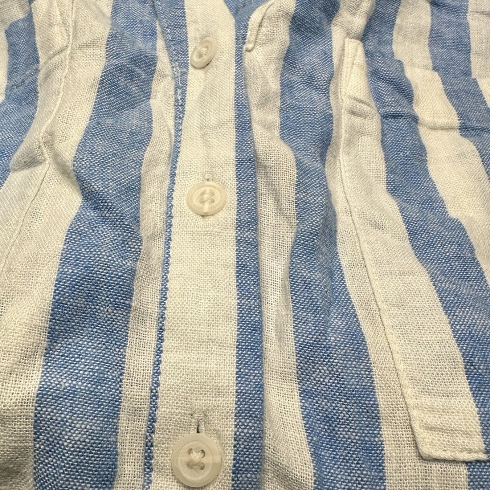 Ava & Viv Blue and White Striped Casual Shirt - Picture 4 of 16